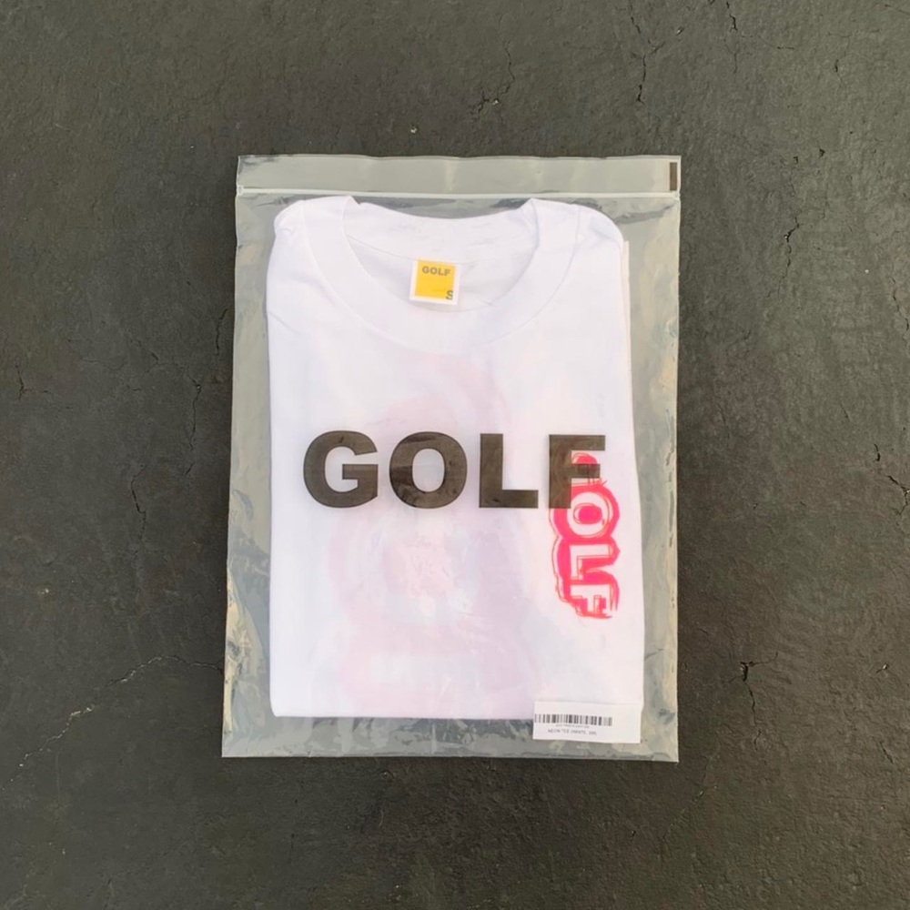 rare dead stock white and neon pink golfwang tshirt!